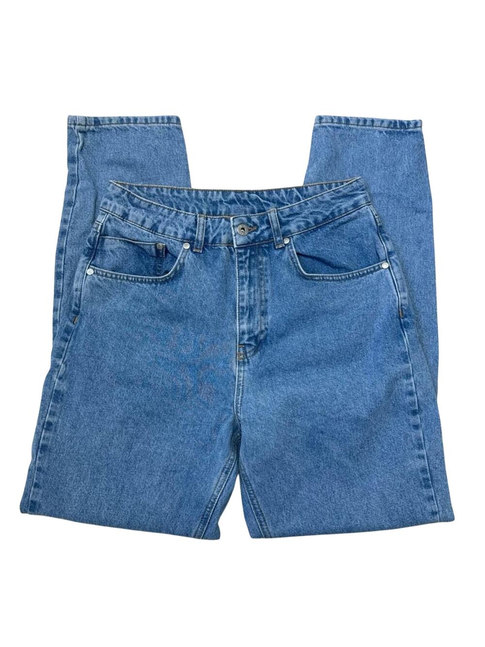 The Ragged Priest Mid Blue Denim High Rise Straight Leg Jeans Size 30